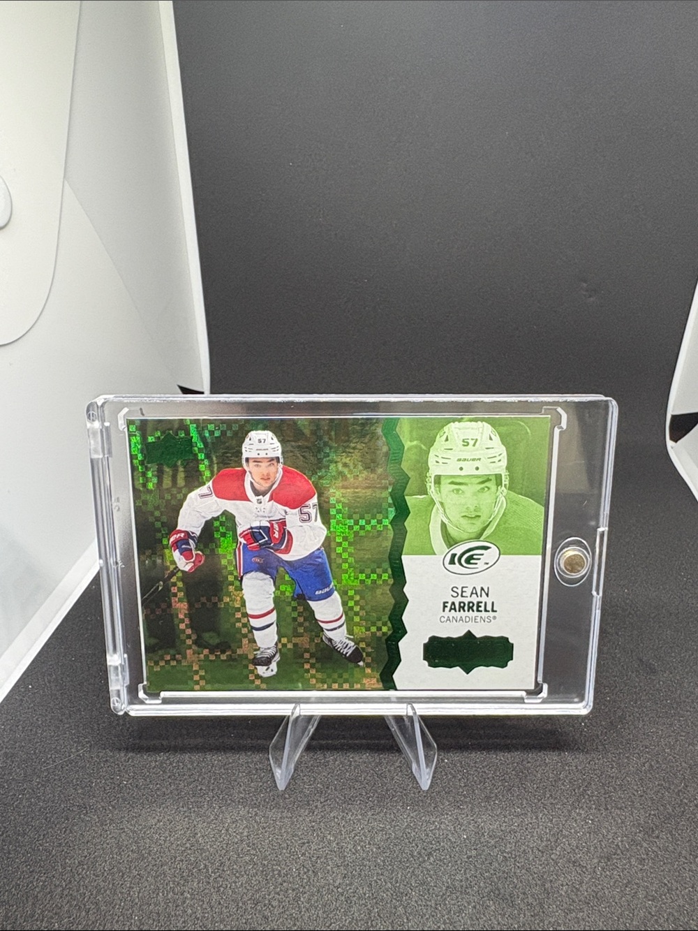 Upper Deck Sean Farrell Rookie Canadiens ICE Hockey Trading Card - Green Holo